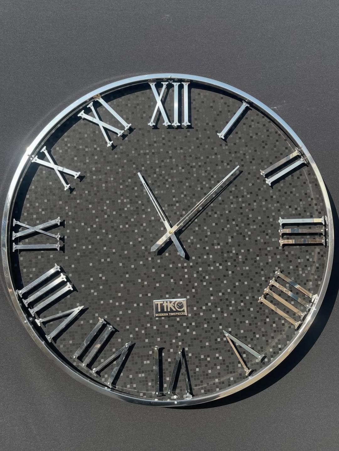 ساعت چرم چهار خونه و استیل سیلور